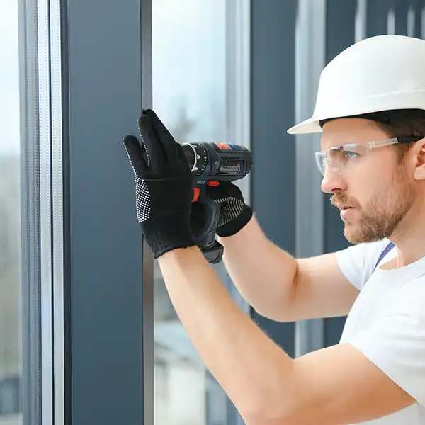 Allmendinger Fachkraft beim Fenstereinbau